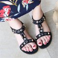 thumbnail image 6 of Utoimkio Wedge Sandals for Women Wide Width Women's Sandals Flat Female Sandals Elastic Band Sandals Casual Roman Sandals, 6 of 7