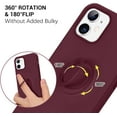 thumbnail image 4 of for iPhone 12 Pro Case, iPhone 12 Case for Women, Liquid Silicone Soft Gel Rubber Bumper Shockproof Protective Anti-Scratch Microfiber Lining Cloth Case with Ring for iPhone 12/12 Pro-Red., 4 of 9