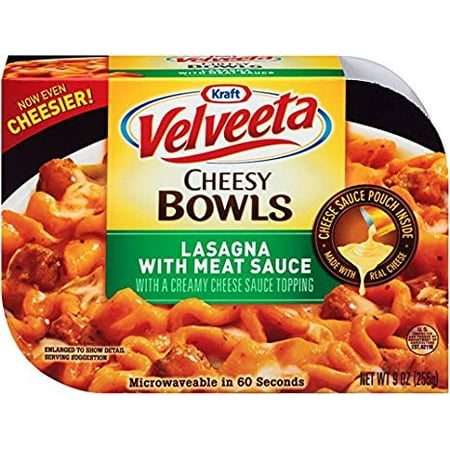 6 PACKS : Velveeta Kraft Cheesy Bowls Singles Lasagna with Meat Sauce Tray, 9