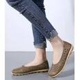 thumbnail image 4 of Women's Leather Shoes Loafers Slip-On Flat Shoes Casual Walking Comfortable Breathable Soft Sole Hollow, 4 of 12