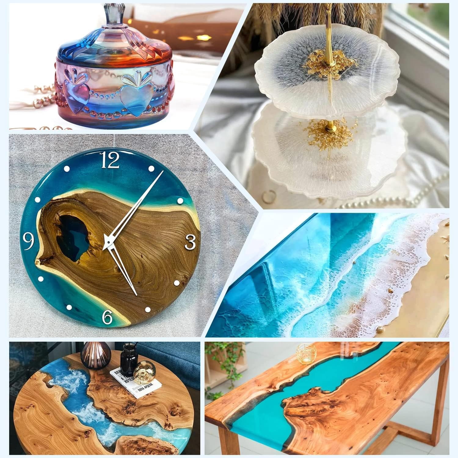 Epoxy Resin 1 Gallon Kit, Crystal Clear Epoxy Resin High Gloss, Easy Mix 1:1 Bubbles Free Art Resin for Coating and Casting, Countertop, Table Top, River Tables, Jewelry, Craft DIY, Molds