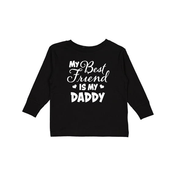 Inktastic My Best Friend is My Daddy with Hearts Boys or Girls Long Sleeve Toddler T-Shirt