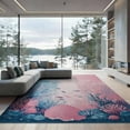 thumbnail image 2 of ODIKA 8'x10' Washable Area Rug Durable, Non-Slip Mermaid Gradient Fish Scale Ombre Seashell Border for Living Room, Under Sectional, Family, 2 of 7