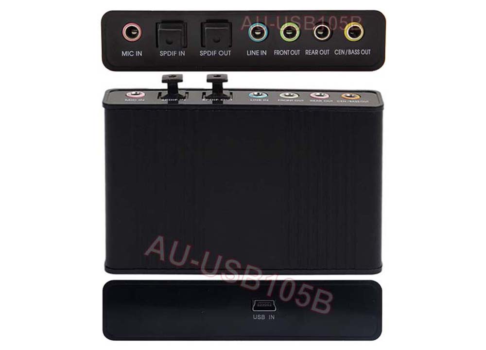 USB 5.1 MultiChannel Surround Sound Adapter With Optical Audio Input