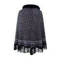 thumbnail image 2 of Womens Faux Fur Cardigan Cloak Shawl Wraps Winter Poncho Oversized Cape Double-Layer Plush Leopard Print Shawl Wrap, 2 of 3