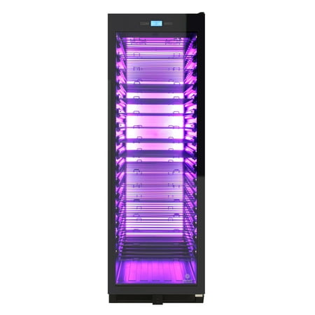 Vinotemp - 141-Bottle Single Zone Wine Cooler with Backlit Panel - Black