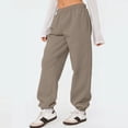 thumbnail image 6 of Women's Sweatpants High Waist Drawstring Sweat Pants Baggy Athletic Pants with Pockets Brown M, 6 of 6