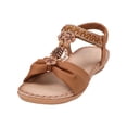 thumbnail image 1 of Women Summer Fashion Rhinestone Sandals Bohemian Style Comfortable Slide Flip Flops Casual Outdoor Beach Footwear Polyester Material Lightweight All Season Shoes, 1 of 7