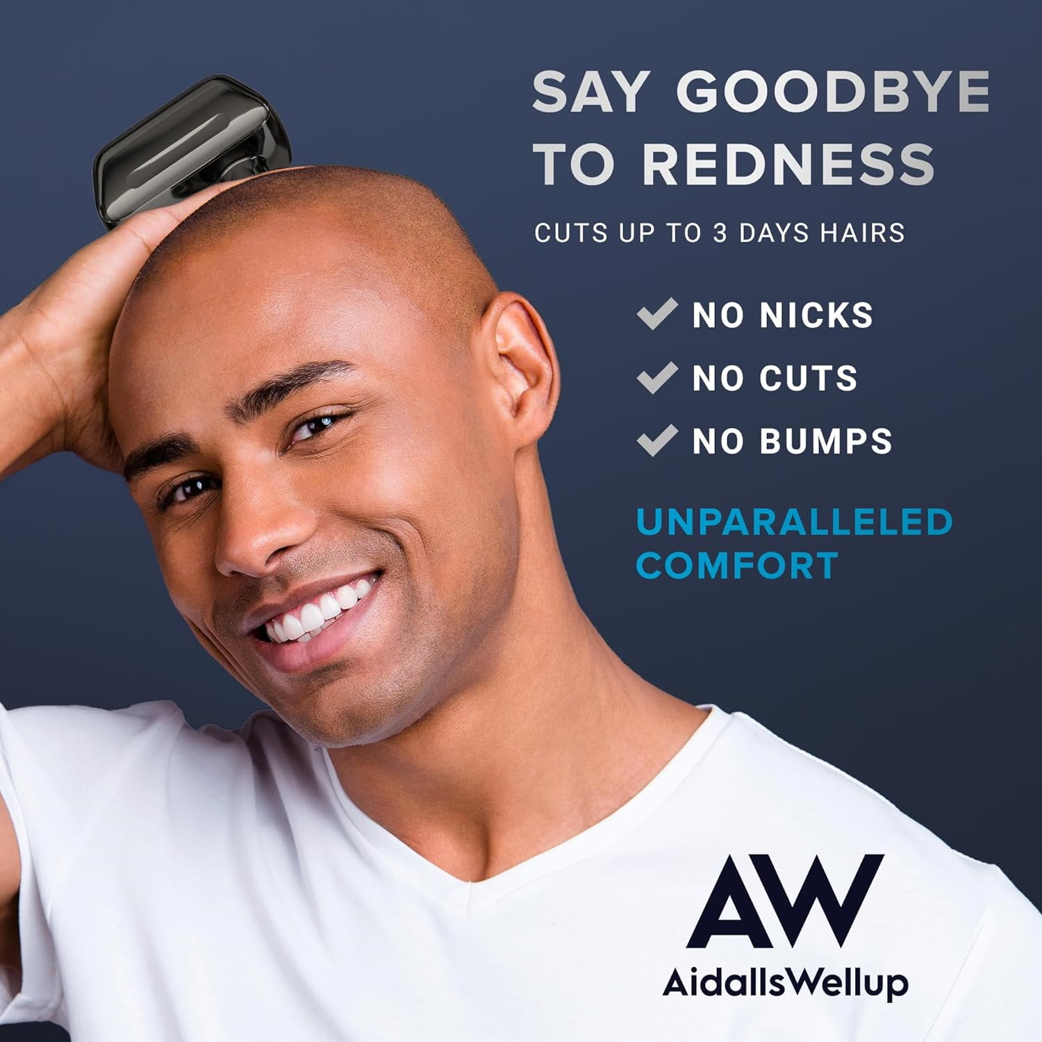 AidallsWellup 6D-1 Men 5-in-1 Electric Head Shaver for Bald Men- Anti-Pinch, Cordless and Rechargeable