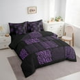 thumbnail image 3 of Castle Fairy Zebra Print 7-Piece Twin Bedding Sets for Teens,Animal Leopard Bedding Comforter Set,Geometric Lattice Breathable Sheet Sets,Lightweight Room Decor, 3 of 8