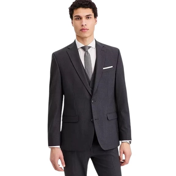 Bar Iii Mens Slim fit Suit Jacket Blazer 36 R Charcoal Grey Solid Stretch