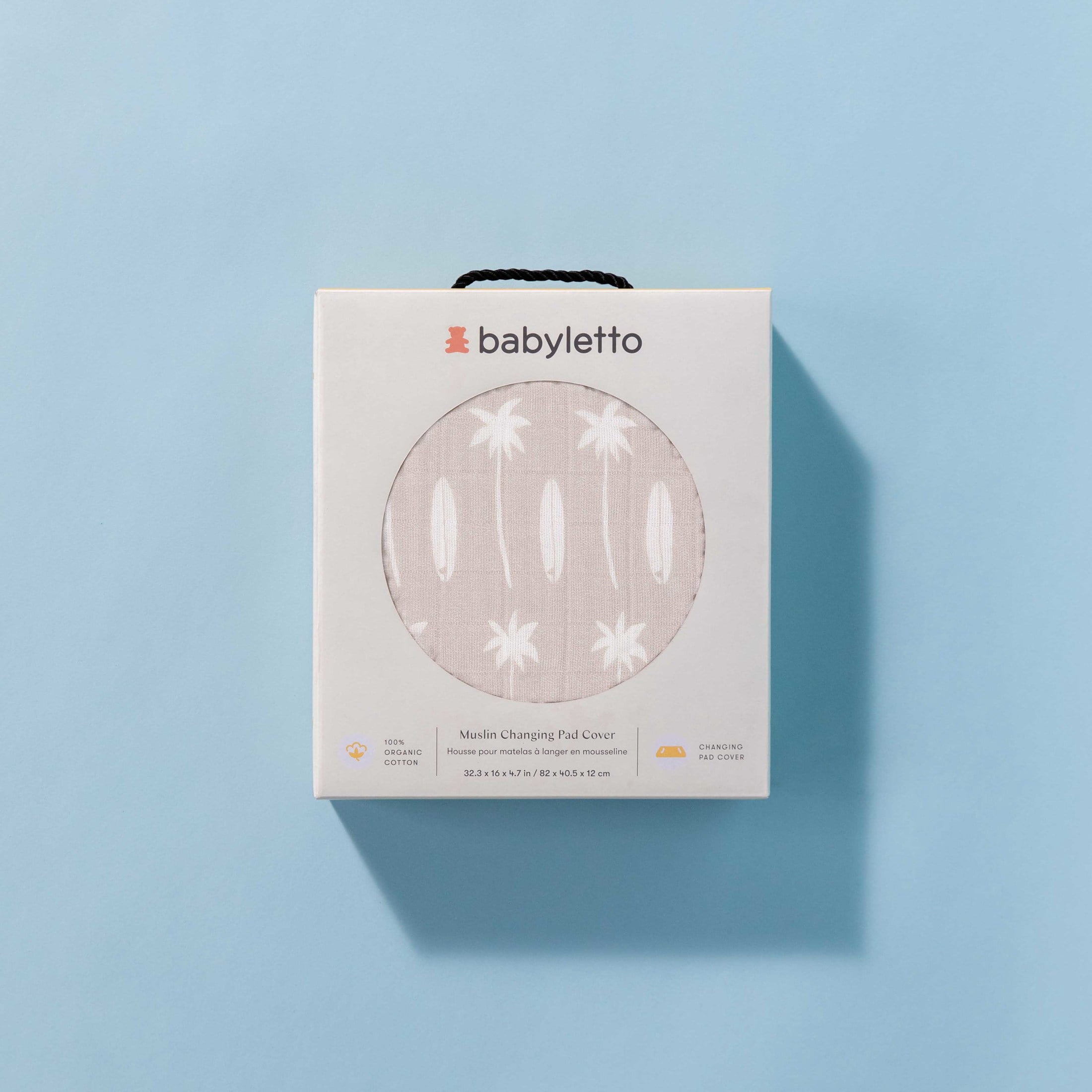 Babyletto Quilted Changing Pad Cover in GOTS Certified Organic Muslin Cotton