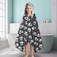 thumbnail image 6 of Green Skull Rose Pattern Hooded Bath Towel，60"x35" for Ages 3 To 12 Kids, Quick Dry Lightweight Soft Microfiber Hood Beach Towel Cover Up for Kids, 6 of 7