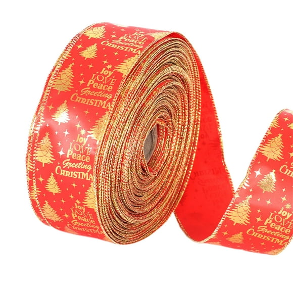 1 Pce Ruban de Décoration d'Arbre de Noël Ruban de Noël Décor d'Arbres de Noël Ruban Coloré (2m Ruban Rouge)