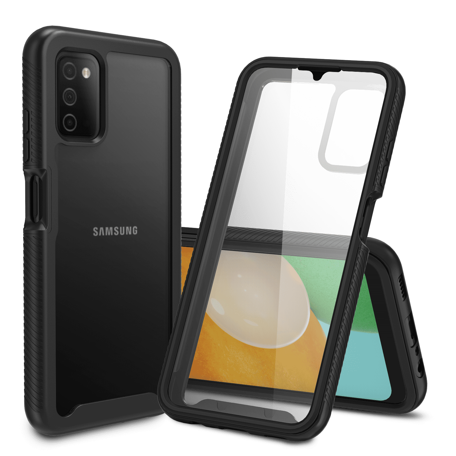CBUS Heavy-Duty Case with Built-in Screen Protector for Samsung Galaxy A03s –– Full Body (Black)