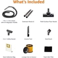 thumbnail image 4 of Wet Dry Shop Vacuum Cleaner, 6 Gallon, 3.5 HP Stainless Steel, Grey/Black, 4 of 10