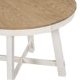 thumbnail image 6 of Round Extendable Dining Table, 5-Piece Dining Table Set With 4 Upholstered Chairs, X-shaped Base and Nailhead Trim, Dining Table Set for Farmhouse Kitchen Room Decor, 6 of 9