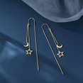 thumbnail image 6 of Solid 925 Sterling Silver Moon Star Threader Dangle Earrings Chain for Women Teens Long Dangle Earrings Tassel Chain, 6 of 11
