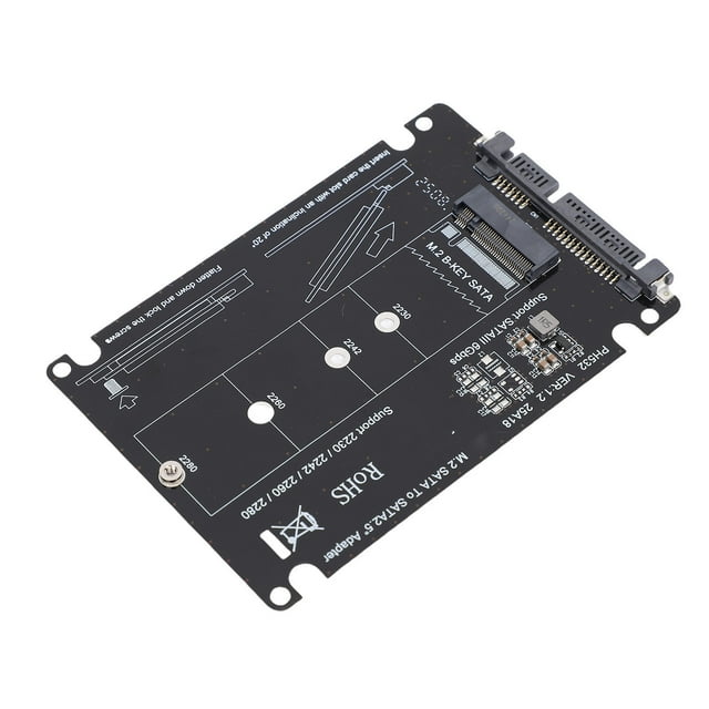 M.2 NGFF MSATA B Key SSD To Serial ATA Adapter, Lasting Durability M.2 To 2.5 Inch Serial ATA Enclosure Adapter for 2230 2242 2260 2280 SSD