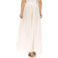 thumbnail image 2 of Sakkas Noemi Women's Long Maxi Summer Casual Boho Skirt Elastic Waist & Pockets - Ivory - Plus Size, 2 of 5