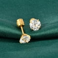 thumbnail image 5 of Titanium Flat Back Stud Earrings Cubic Zirconia Screw Back Earrings for Men Women Hypoallergenic Cartilage Earring Piercing Jewelry 6mm, 5 of 6