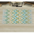 thumbnail image 1 of Chevron Decorative Rug, Vintage Overlapping Zigzag Lines Thin and Thick Stripes Old Classical, Quality Carpet for Bedroom Dorm and Living Room, 6 Sizes, Mustard Cream, by Ambesonne, 1 of 1