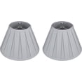thumbnail image 2 of Urbanest Softback Empire Box Pleat Lampshade – 5" Top x 10" Bottom x 7" Slant Height -Light Gray Tone – Spider Fitter- Classic Lampshade for Table Lamps, Floor Lamps & Accent Lighting- 2 Pieces, 2 of 2