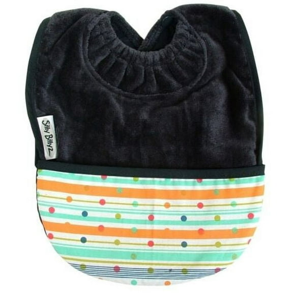 Silly Billyz Snuggly Premium Cotton Towel Toddler Bib with Pocket (Navy)
