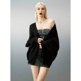 thumbnail image 5 of Women's stylish, loose-fit casual knit cardigan—long-sleeve top., 5 of 8