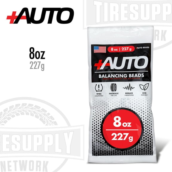 AUTO 8 oz Tire Balancing Beads, Drop-In Bag with Valve Cap & Valve Core (1 Pack)