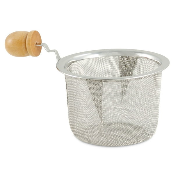 Stainless Steel Mesh Strainer with Wooden Handle 3in Diameter