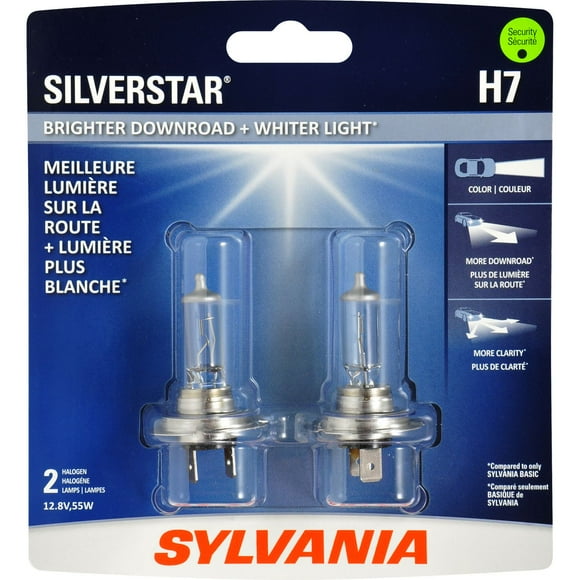 SYLVANIA H7 SilverStar Halogen Headlight, Pack of 2