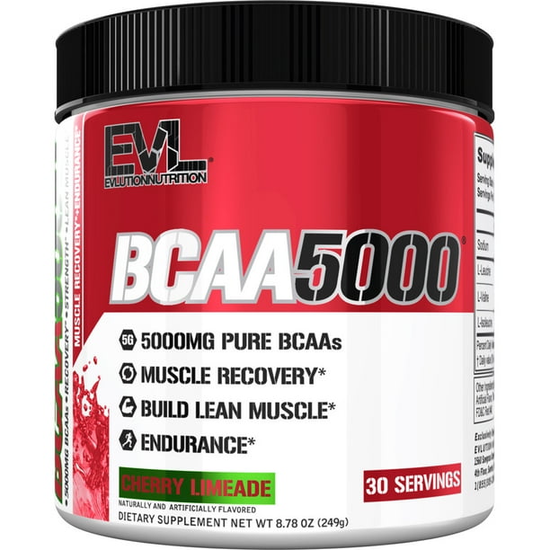 Evlution Nutrition BCAA 5000 Powder, Cherry Limeade, 30 Servings