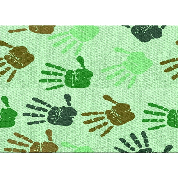 Ahgly Company Indoor Rectangle Patterned Green Snake Green Area Rugs, 2' x 5'