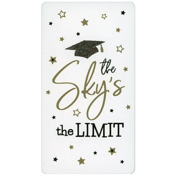 Pictura The Skys The Limit: Sparkling Grad Cap Money Holder Graduation Congratulations Card