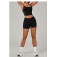 thumbnail image 3 of SKQIT 2 Piece Workout Sets for Women Spaghetti Straps Color Block Tank Top High Waist Booty Lifting Shorts Yoga Outfits, 3 of 7