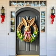 thumbnail image 6 of Honeeladyy Happy Easter Door Cover, Cute Bunny Carrot Photography Backdrops Colorful Easter Rabbit Egg Door Banners for Easter Front Door Wall Indoor Outdoor Party Decorations, 70.87×35.43in, 6 of 6