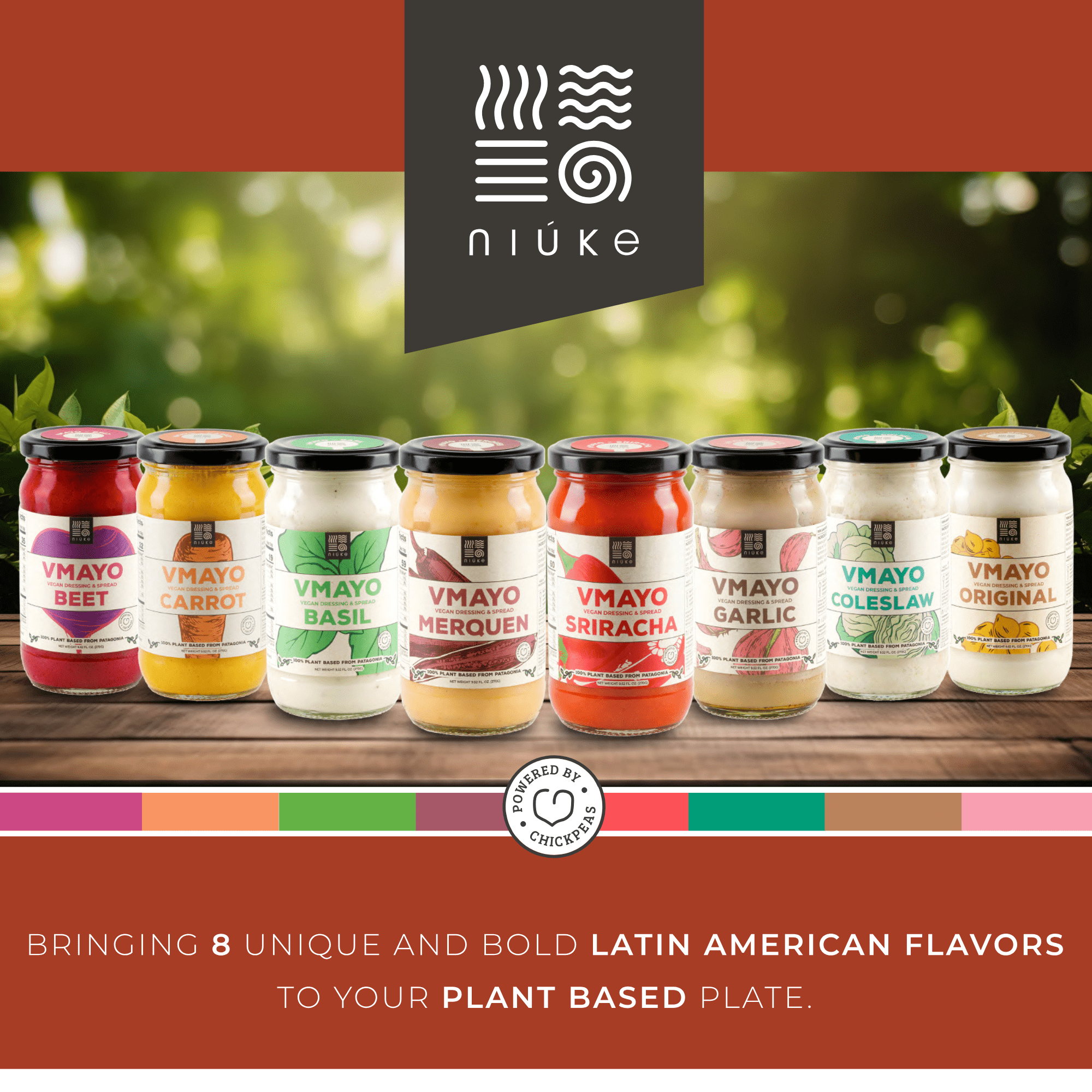 NIUKE Sriracha Vegan Mayo – Smoky & Creamy Plant-Based Dressing – Dairy-Free, Gluten-Free, Non-GMO – Tangy Pickle & Vegetable Blend – Vegan Sandwich Spread – 9.52 oz Glass Jar - 6 Pack