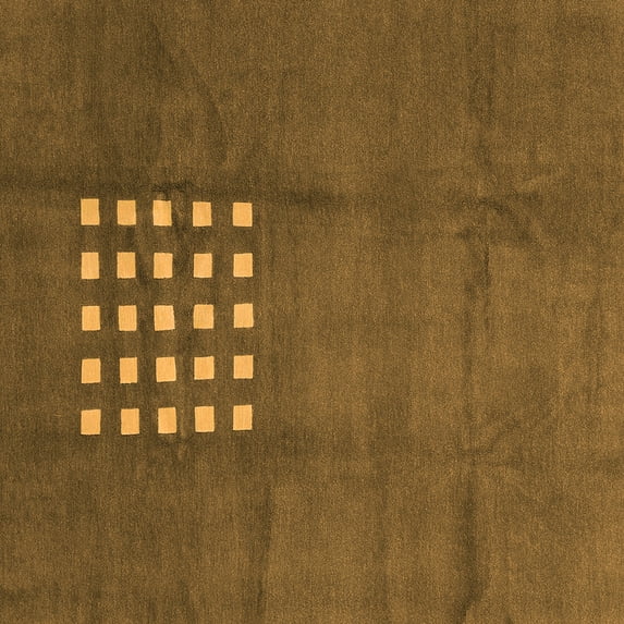 Ahgly Company Indoor Square Abstract Orange Modern Area Rugs, 6' Square