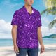 thumbnail image 3 of Fotbe Purple Glitter Camisa Hawaiana para Hombre Unisex – Camisa Casual de Verano con Botones de Manga Corta de Algodón y Lino,3X-Large, 3 of 7