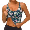 thumbnail image 4 of Lsque Lilies Flowers Printed Women'S Sports Bra, Compression, Moisture Wicking, High-Impact Sports Bra For Women,Supportive sports bra-Small, 4 of 9