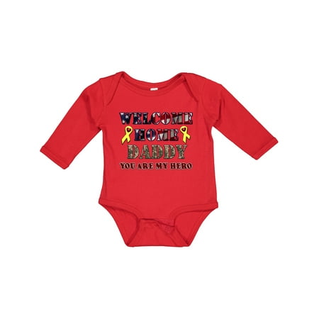 

Inktastic Welcome Home Daddy Gift Baby Boy or Baby Girl Long Sleeve Bodysuit