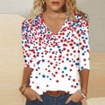 thumbnail image 6 of 3/4 Sleeve V Neck USA Patriotic Shirt for Women 4th of July America Stars Stripes Flag Tops 2026 Independence Day Tee, 6 of 7