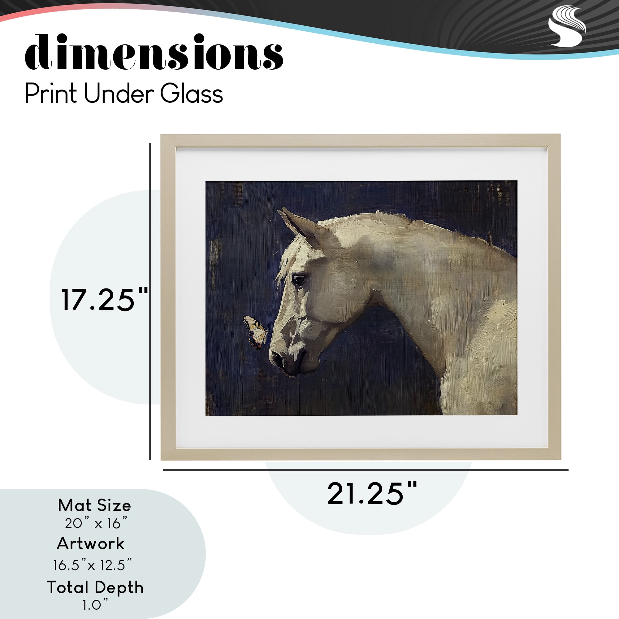 Stupell Industries Peaceful Meeting Horse & Butterfly Birch Framed Print Under Glass, design by Svetlana Aleynikova