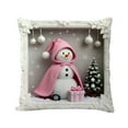 thumbnail image 3 of Christmas Decorative Pillow Covers 18x18" Red Christmas Pillow Cover Holiday Snowman Decoration Comfortable & Breathable Pillow Covers, 3 of 7