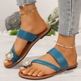 thumbnail image 2 of Womens Flip Flops Bohemia Beach Summer Flower Pearl Toe Loop Slip on Flats Sandals Vacation Dress Slides, 2 of 6