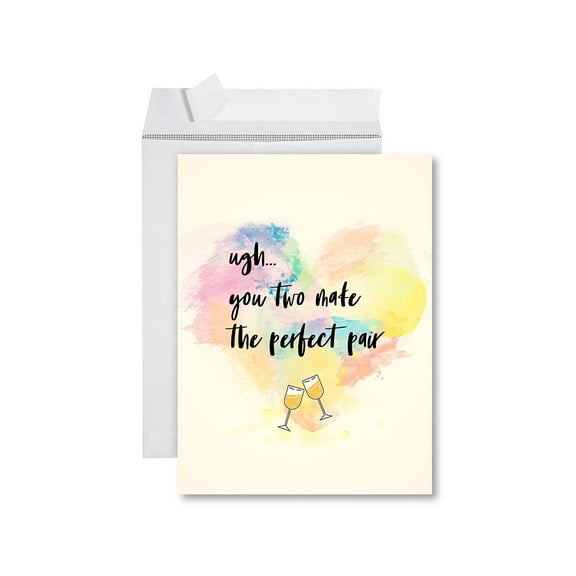 Koyal Wholesale Funny Wedding Jumbo Card, You Two Make The Perfect Pair Congratulations Greeting Card with Envelope