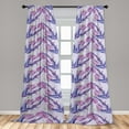 thumbnail image 2 of Dreamy Floral Window Curtains, Watercolor Style Blooming Tulip Pattern with Delicate Leaves Vintage, Lightweight Decor 2-Panel Set with Rod Pocket, Pair of - 28"x95", Pale Fuchsia Indigo, by Ambesonne, 2 of 3