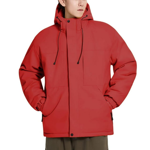 Men's Outdoor Adventure Hooded Jacket with Zipper Pockets, Long Sleeve Windbreaker for Climbing and Running