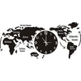 thumbnail image 1 of Reloj de pared con mapa del mundo de ionze Appliances, reloj de pared con personalidad para el hogar y el dormitorio (negro), 1 of 8